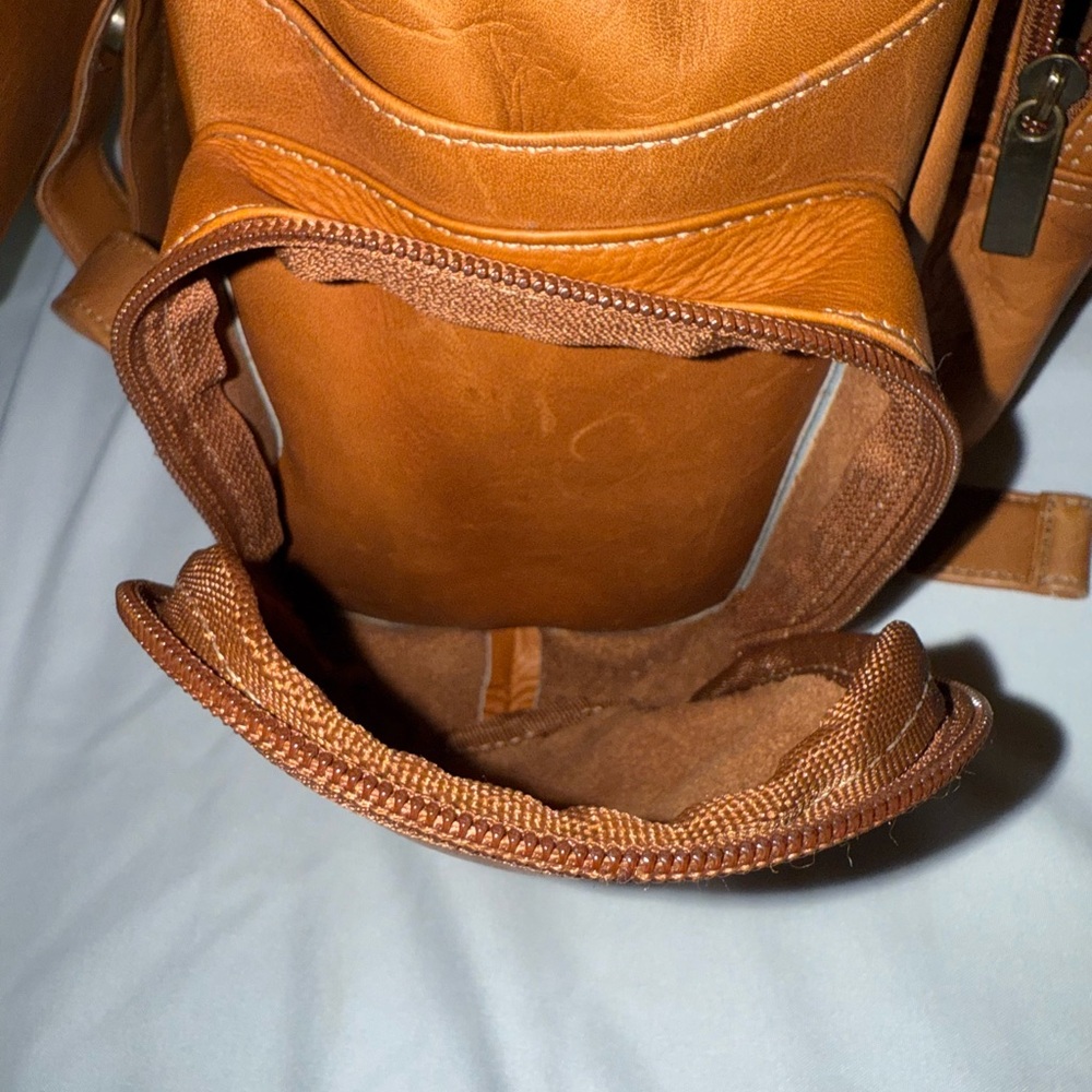 QVC Tan Leather Backpack - Picture 7 of 10